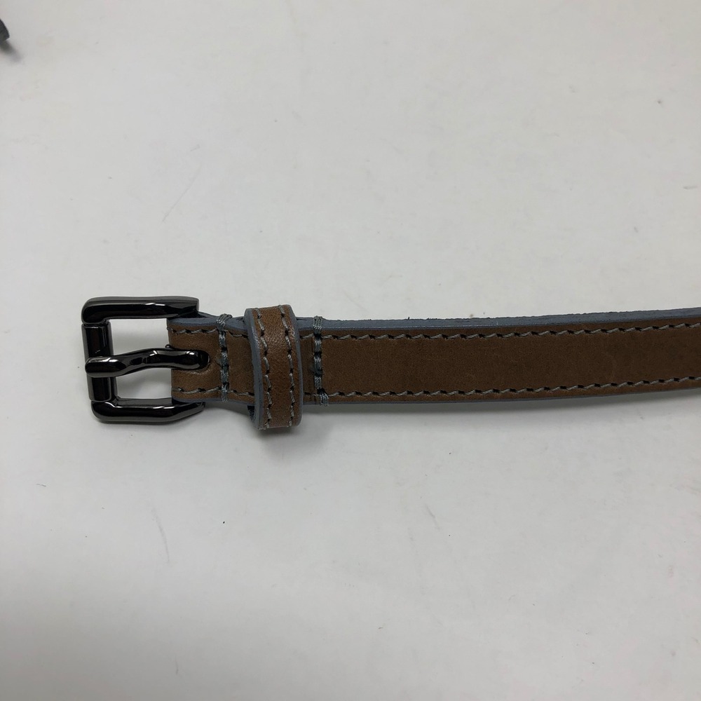 Burberry London Belt Womens 3cm Small Taupe Brown Skinny Leather Made in England - Picture 3 of 8